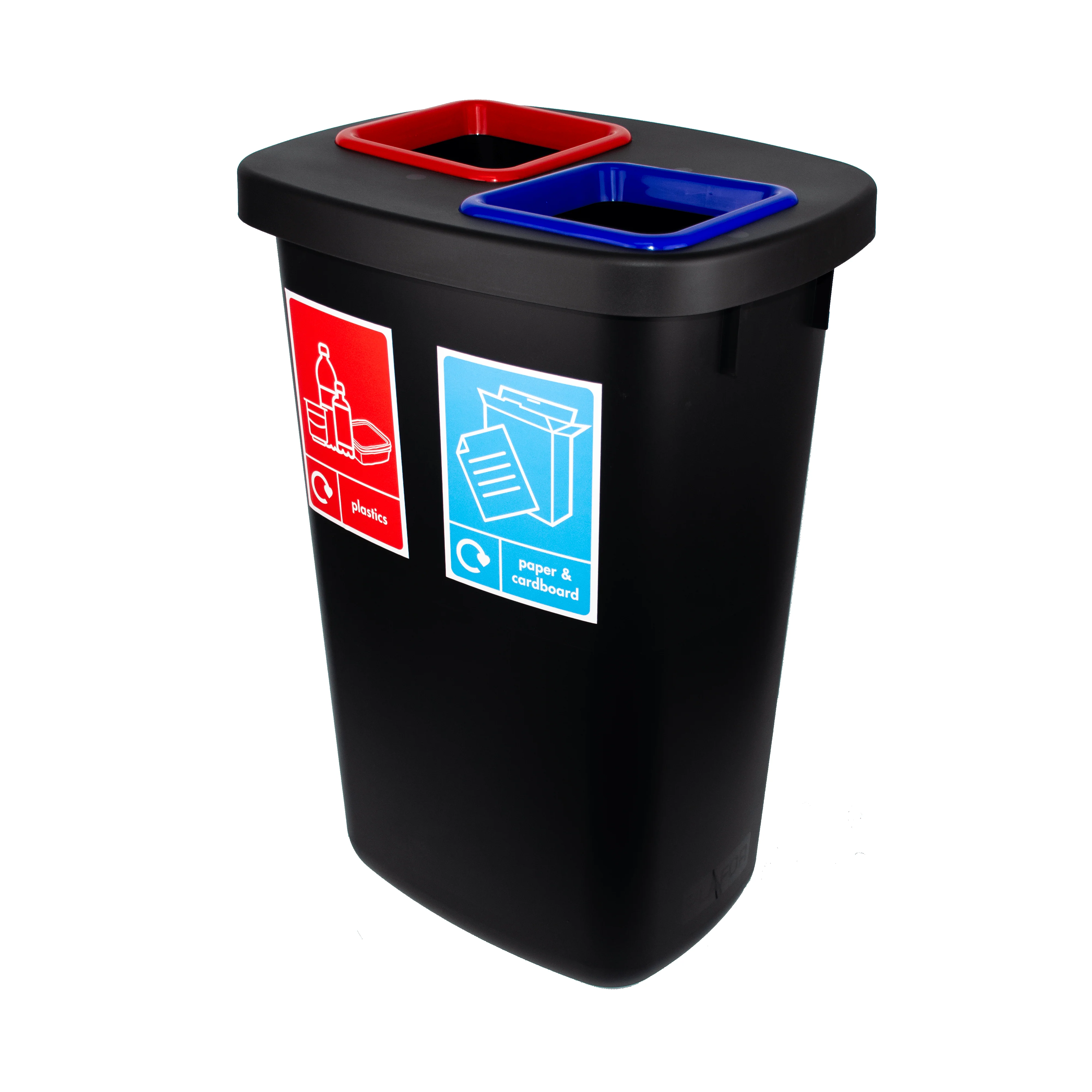 Large Durable 2 Compartment Recycling Bin with Inserts - 2 x 45 Litre - Image 3