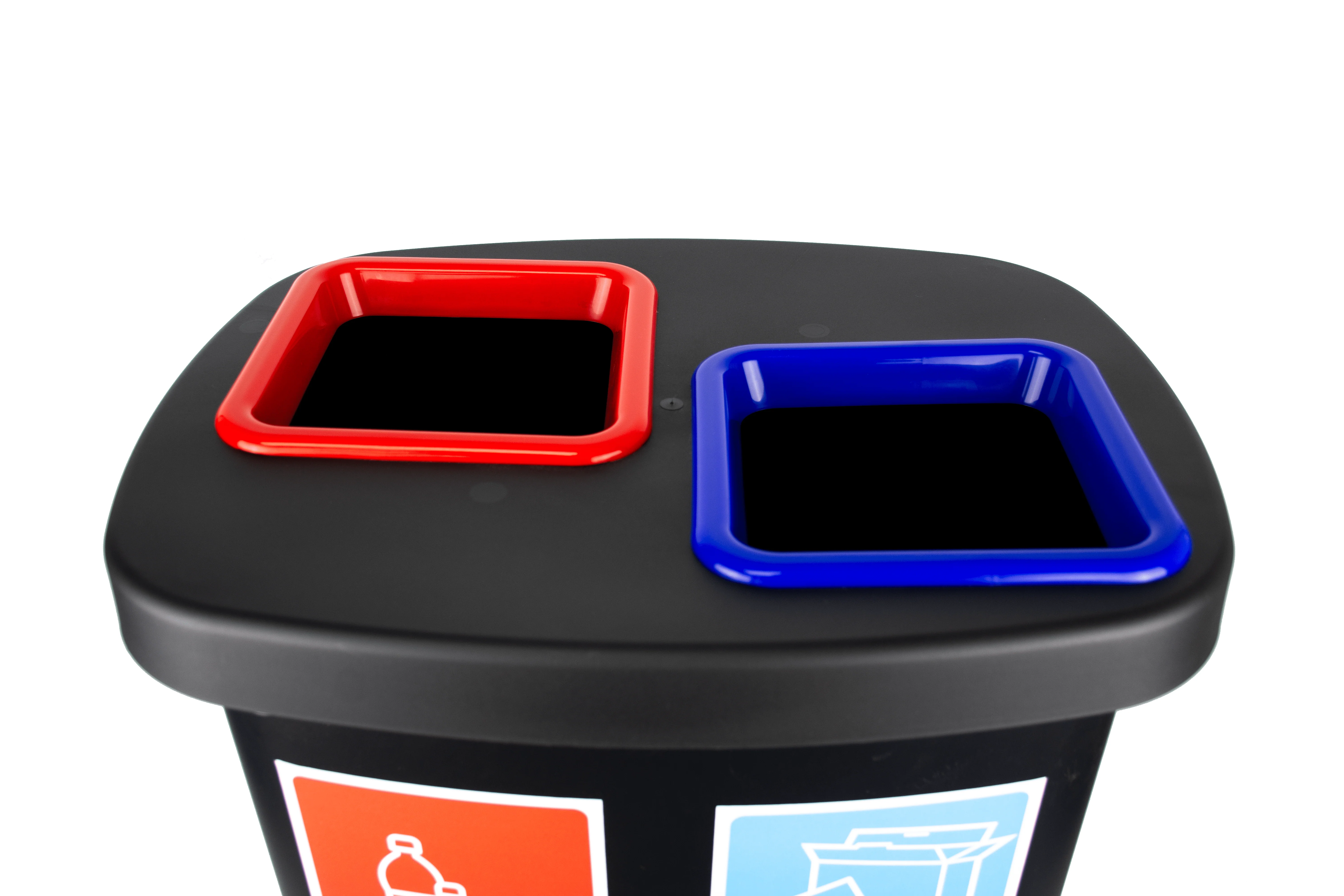 Large Durable 2 Compartment Recycling Bin with Inserts - 2 x 45 Litre - Image 5