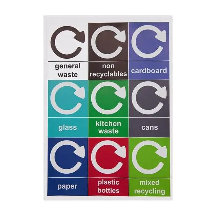 50 Litre Recycling Bin with Flip Top Lid and Recycling Sticker - Image 4