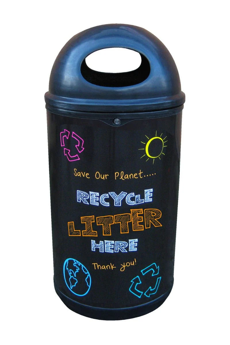 Classic Blackboard Style Recycling Bin - 130 Litre - Image 10