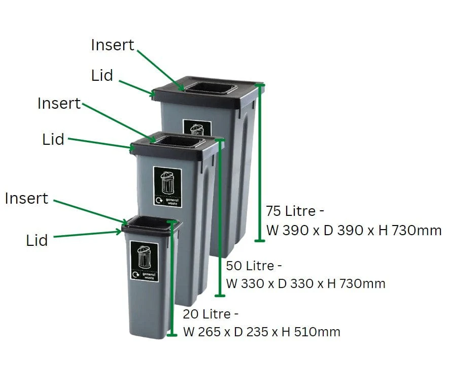 Freestanding Colour Coded Recycling Bin - 3 Sizes - Image 18