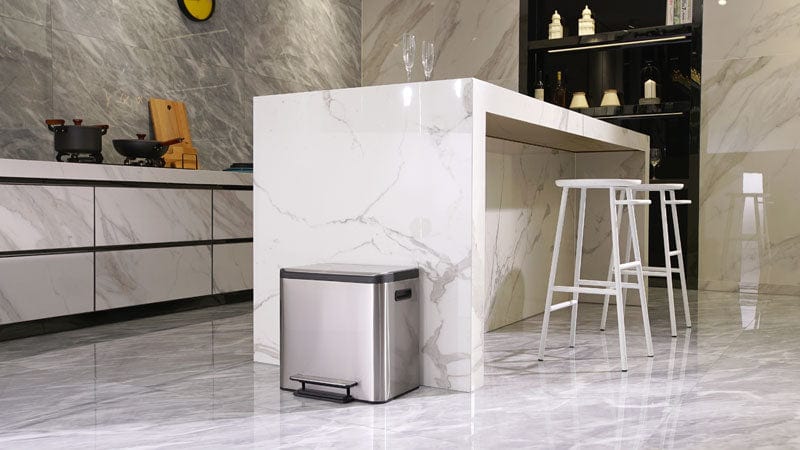 EcoCasa Dual Compartment Recycling Bin - 2x15 Litre - Image 9