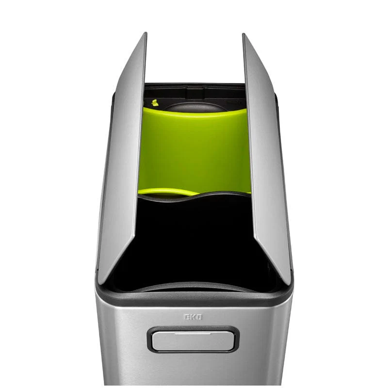 EKO Ecofly Slim Dual Compartment Recycling Bin - 2 x 20 Litre - Image 8