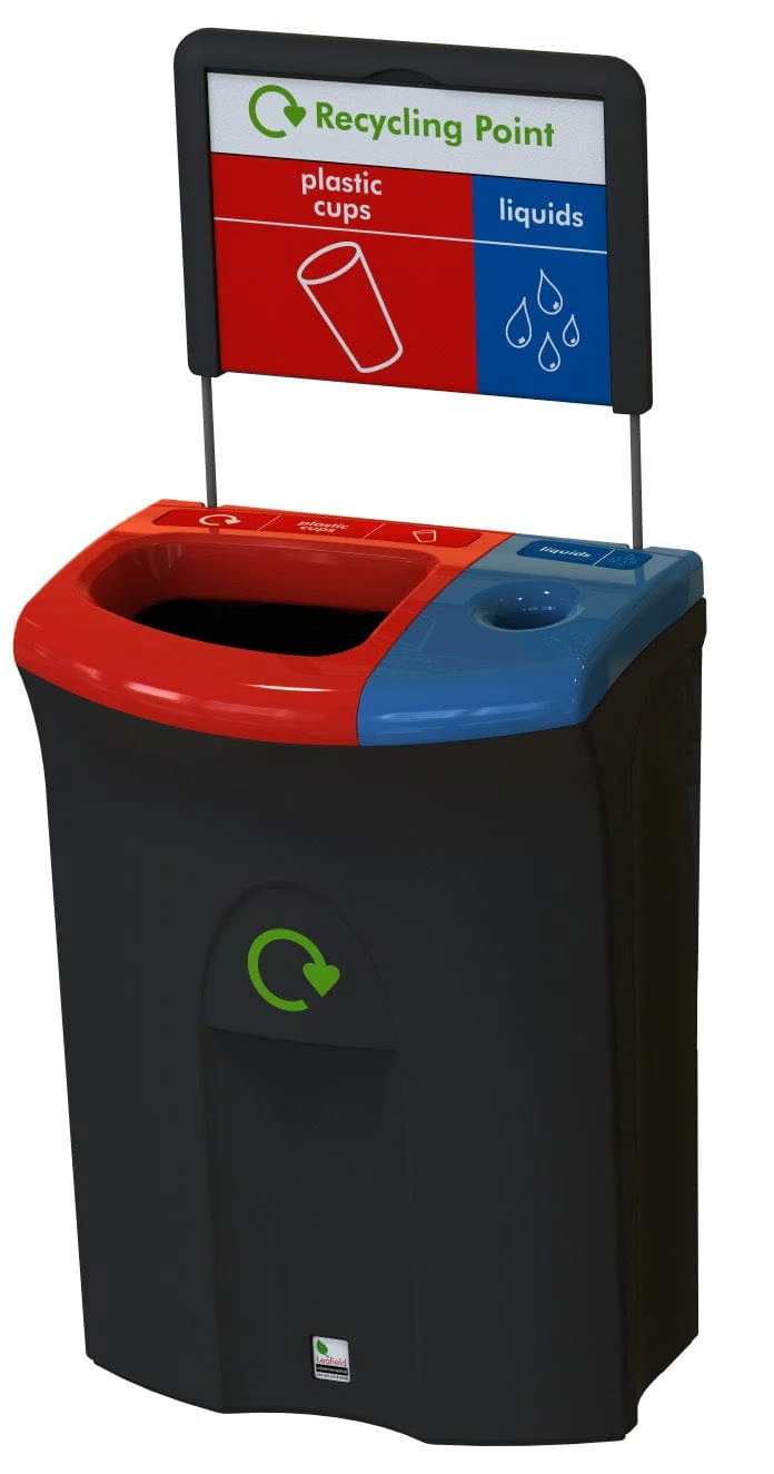 Meridian Dual Aperture Recycling Bin - 110 Litre - Image 3