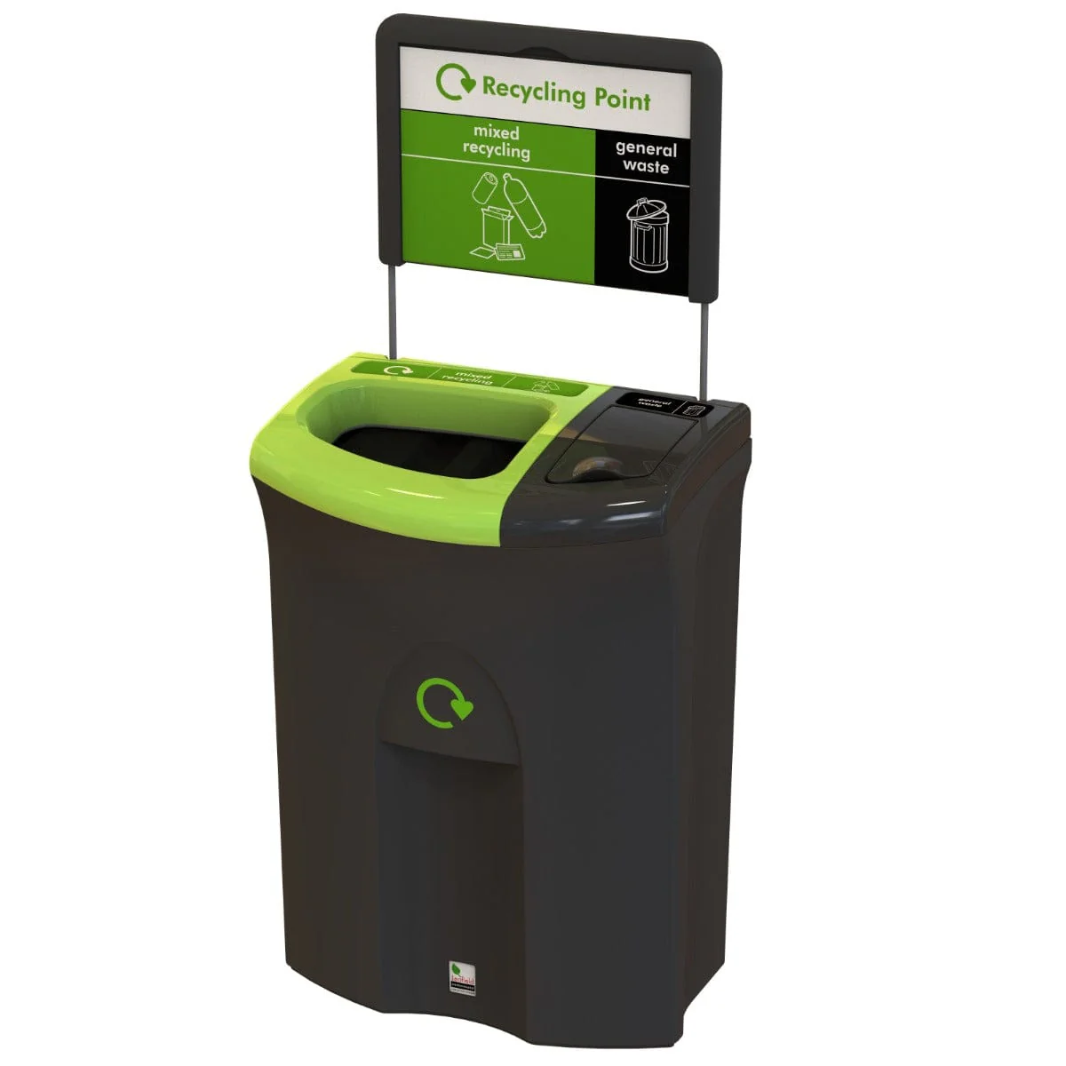 Meridian Dual Aperture Recycling Bin - 110 Litre - Image 6