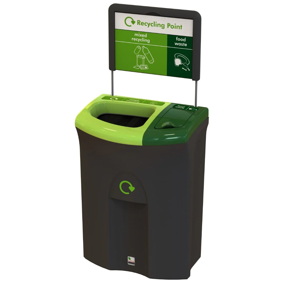 Meridian Dual Aperture Recycling Bin - 110 Litre - Image 7