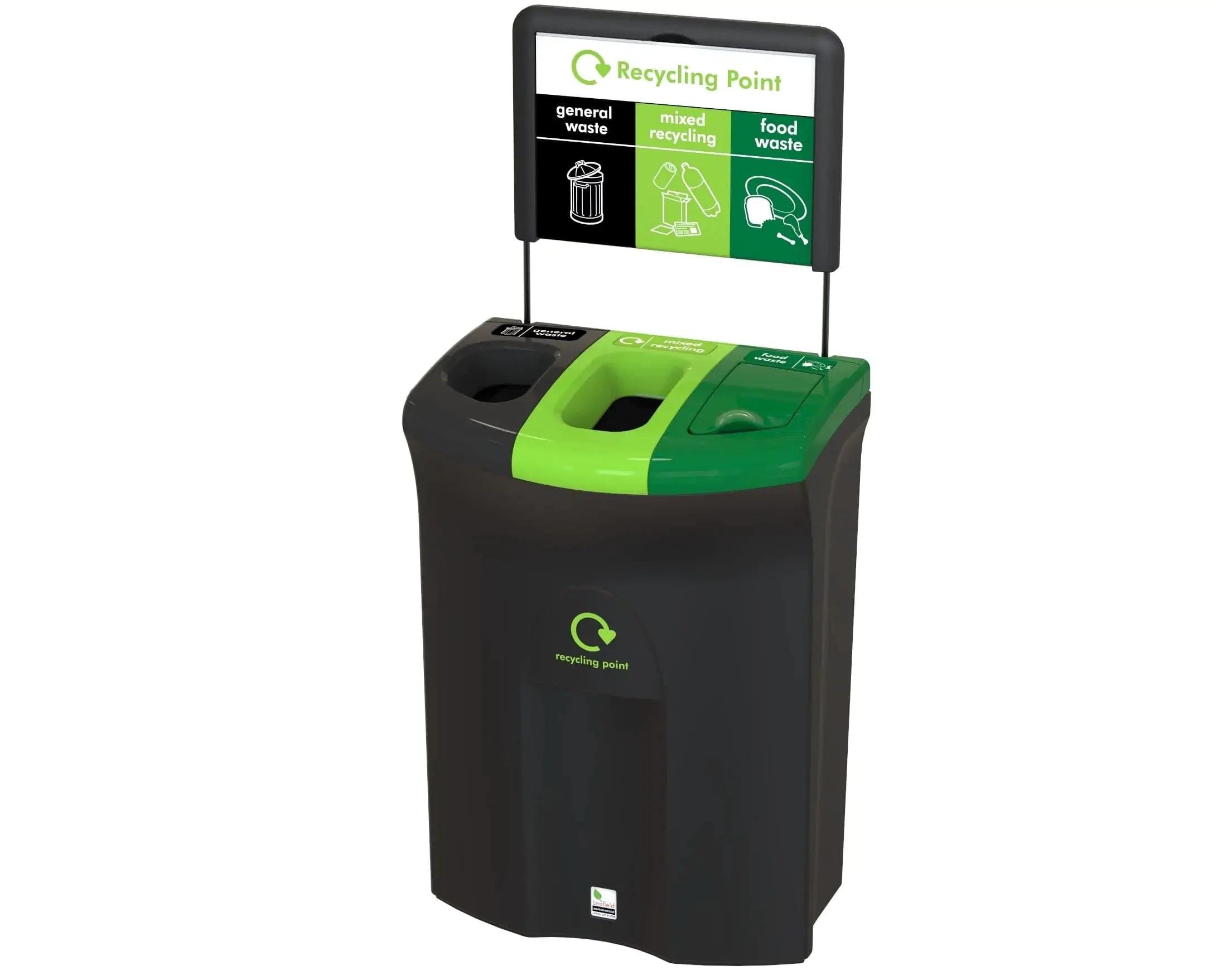 Meridian Triple Aperture Recycling Bin - 110 Litre - Image 5