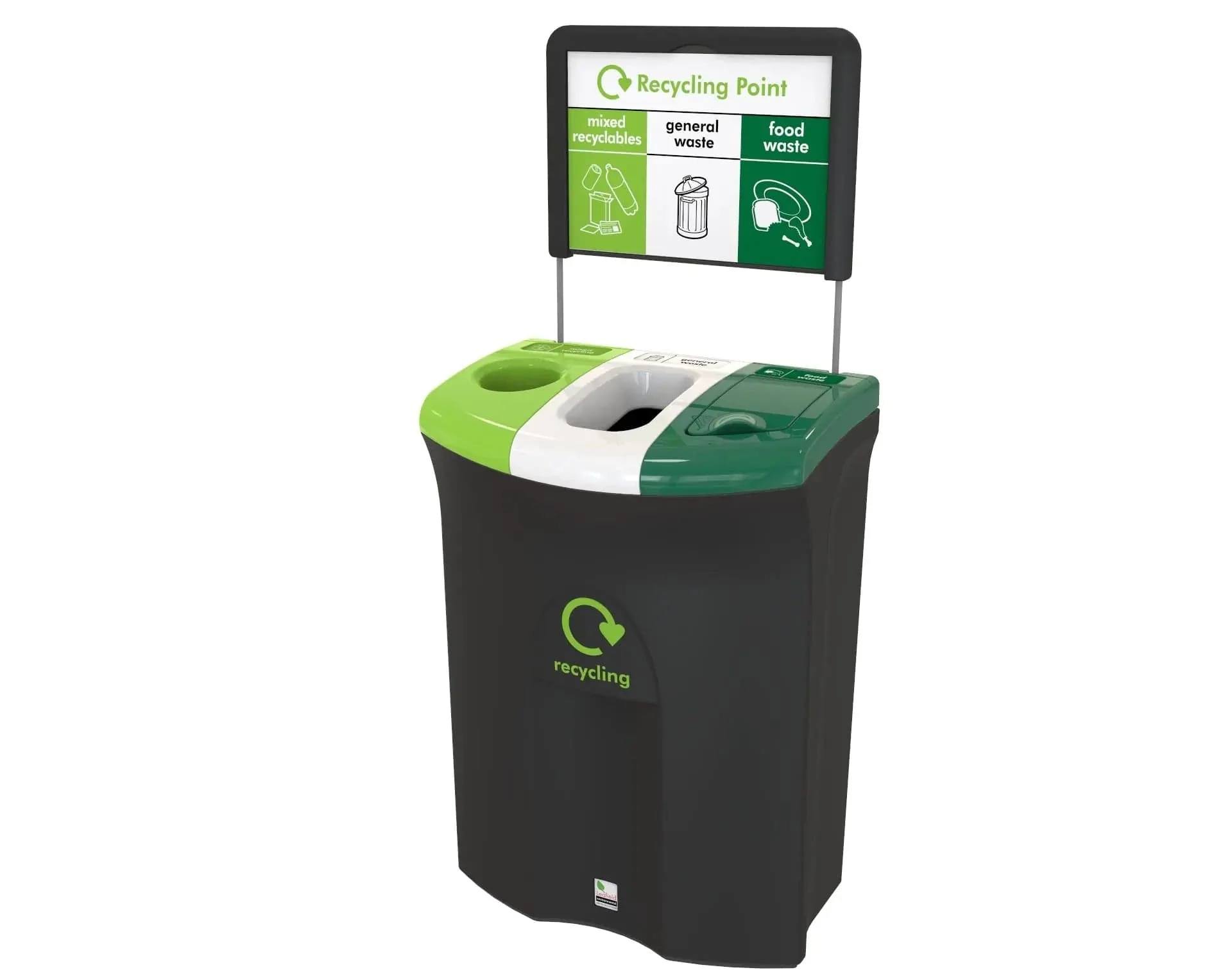 Meridian Triple Aperture Recycling Bin - 110 Litre - Image 7