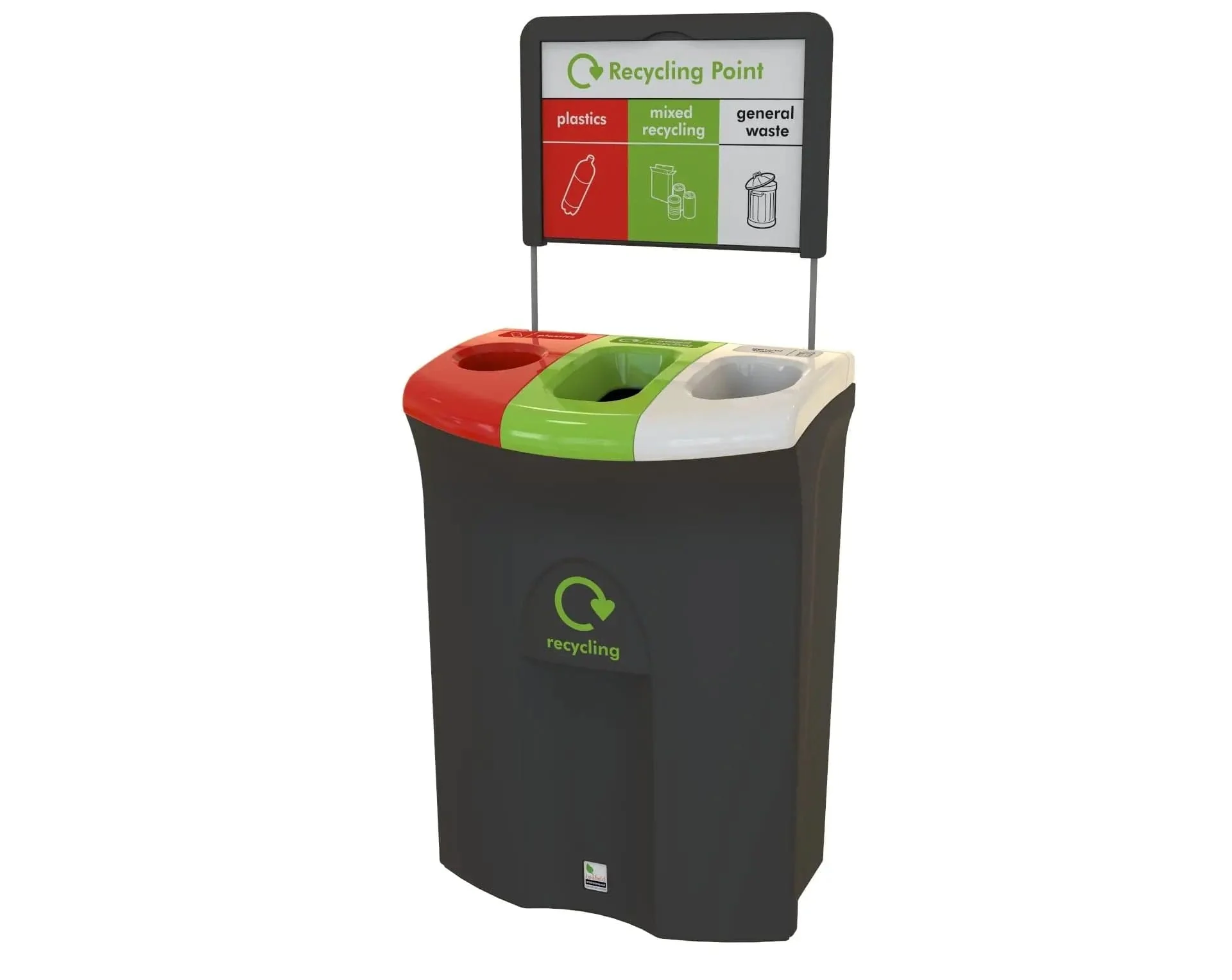 Meridian Triple Aperture Recycling Bin - 110 Litre - Image 8