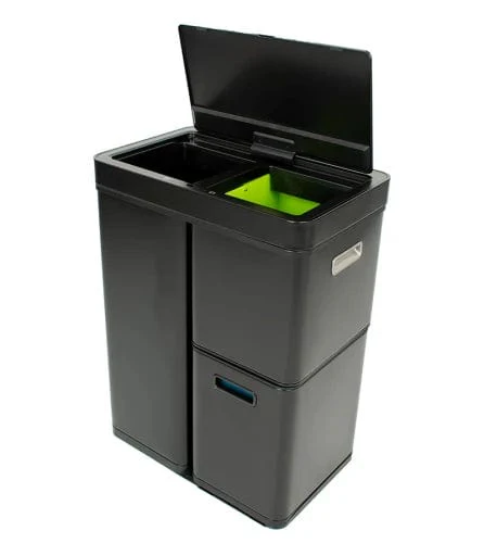 Mirage Stacked Sensor 3 Compartment Recycling Bin - 60 Litre - Image 4