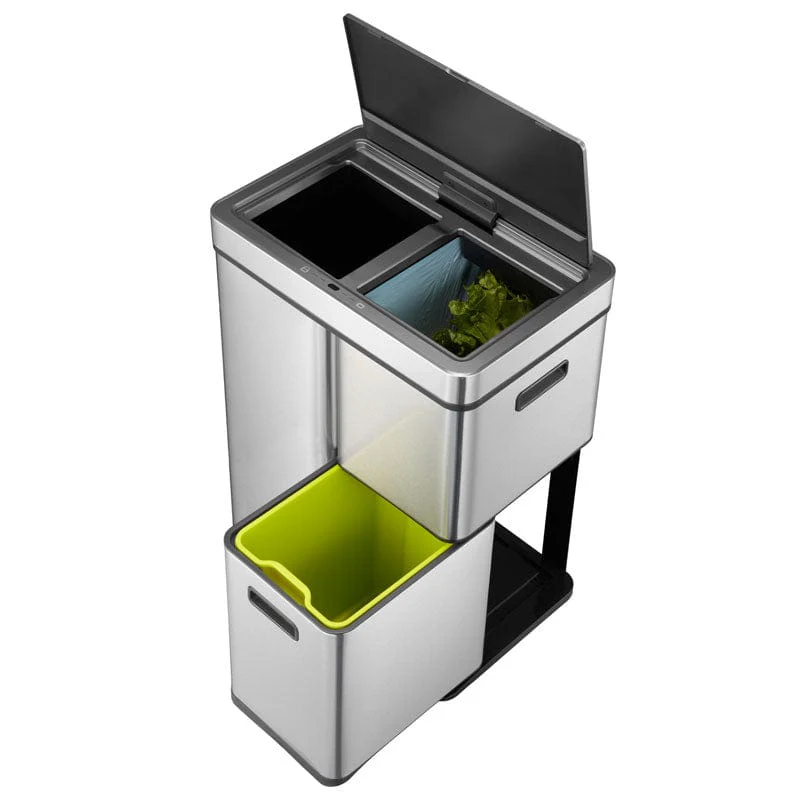Mirage Stacked Sensor 3 Compartment Recycling Bin - 60 Litre - Image 7