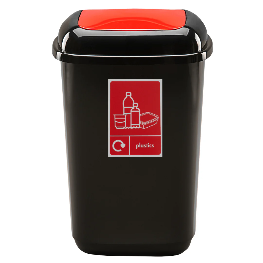 Plastic Push Lid Recycling Bin - 12 litre - Image 3