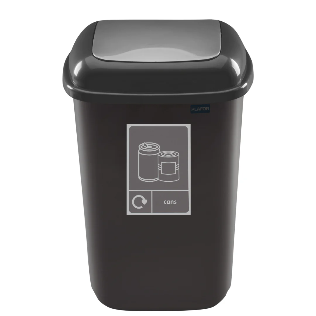 Plastic Push Lid Recycling Bin - 28 litre - Image 5