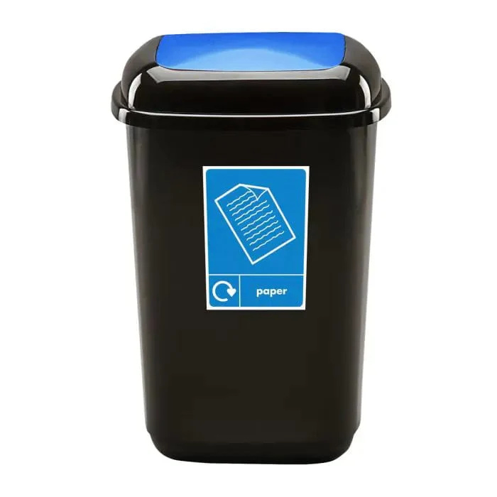 Plastic Push Lid Recycling Bin - 45 litre - Image 3