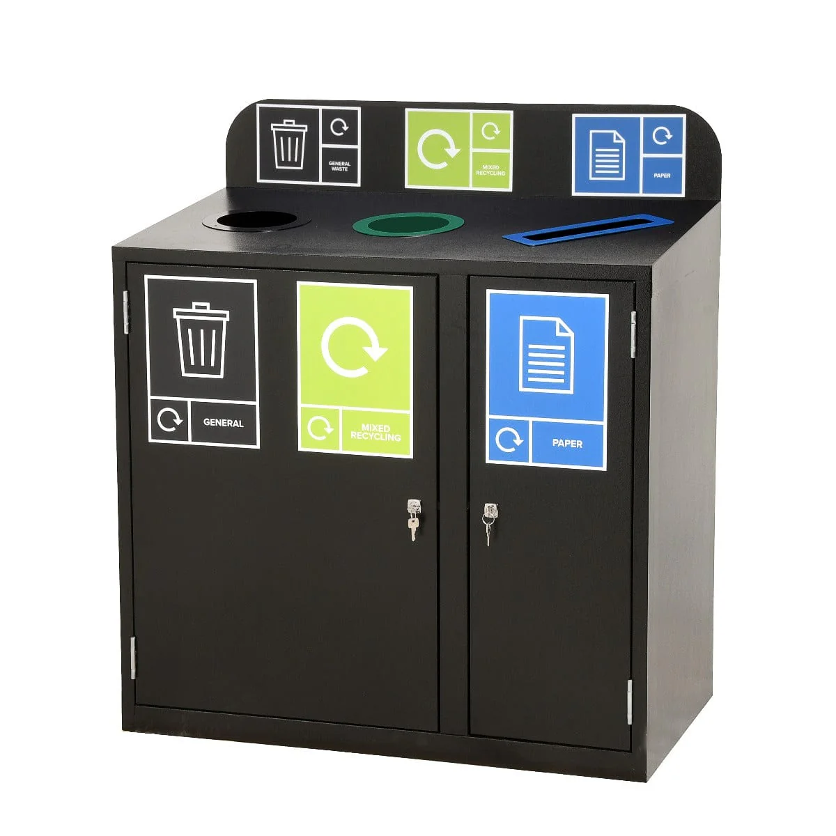 Zeus 3 Bay Recycling Station 240 Litre (80 Litres per Bay) - Image 3