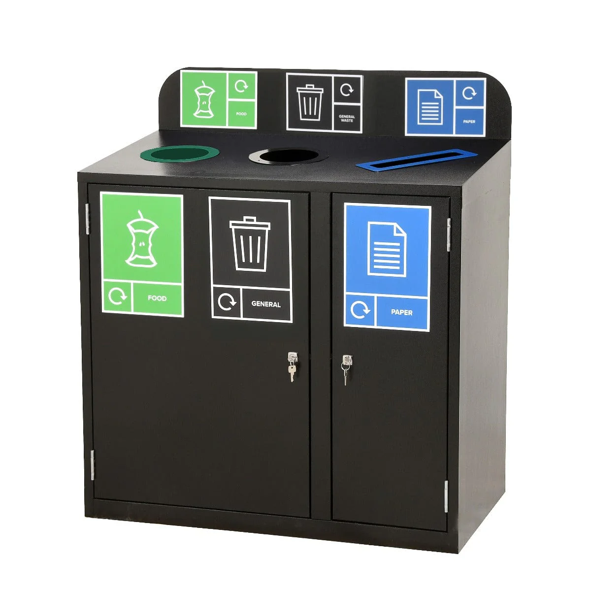 Zeus 3 Bay Recycling Station 240 Litre (80 Litres per Bay) - Image 5