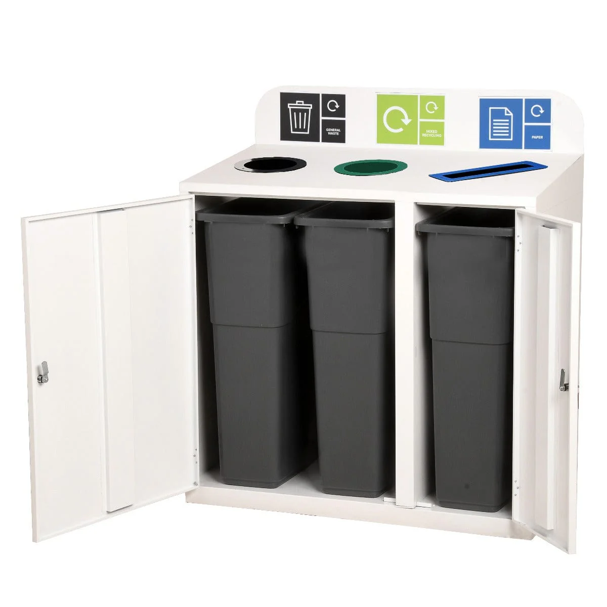 Zeus 3 Bay Recycling Station 240 Litre (80 Litres per Bay) - Image 8